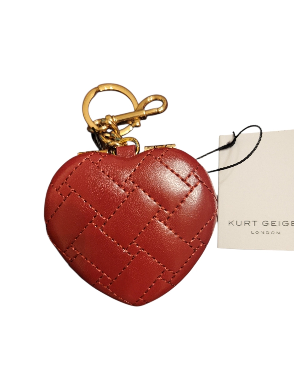 Kurt Geiger NWT Kensington Heart Shaped Mirror Bag Charm/Keychain  NIB - Picture 2 of 4